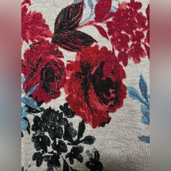 Chico's Floral Sweater - Red, Blue, Black - Picture 2 of 6